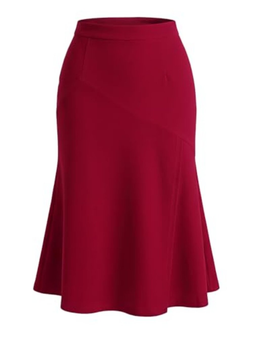 Women's High Rise Fishtail Midi Pencil Skirt with Pockets Business Casual